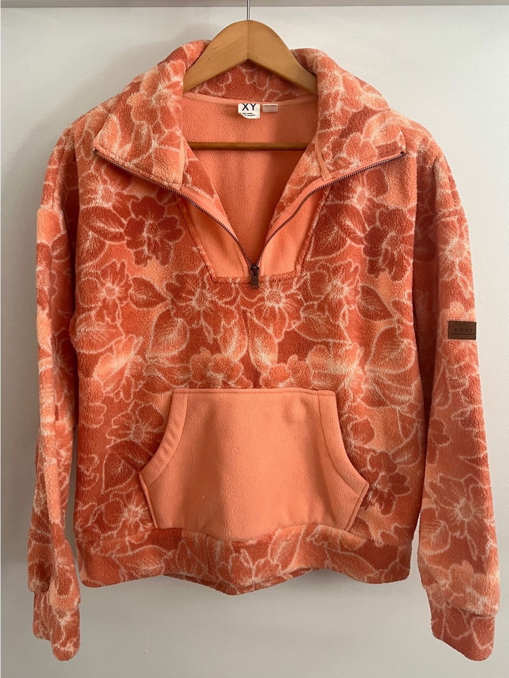 Roxy Coral Floral Half-Zip Fleece Pullover
